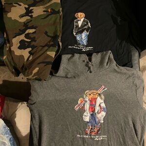 Polo bear combo hoodie t-shirt and camp longsleave